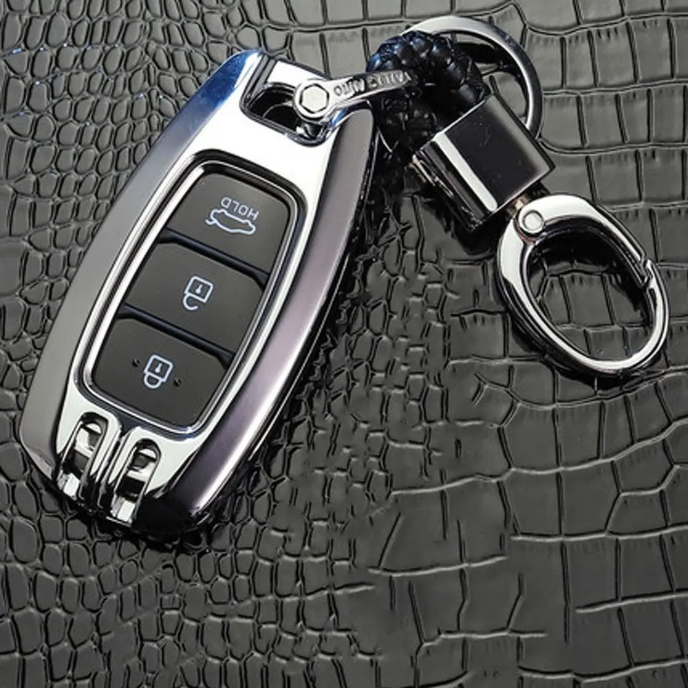 Чехол для ключей, держатель для ключей, брелок для hyundai Lafesta i30 Ix35 KONA Encino Solaris Azera чехол, аксессуары для автомобильного декора - Название цвета: Silver