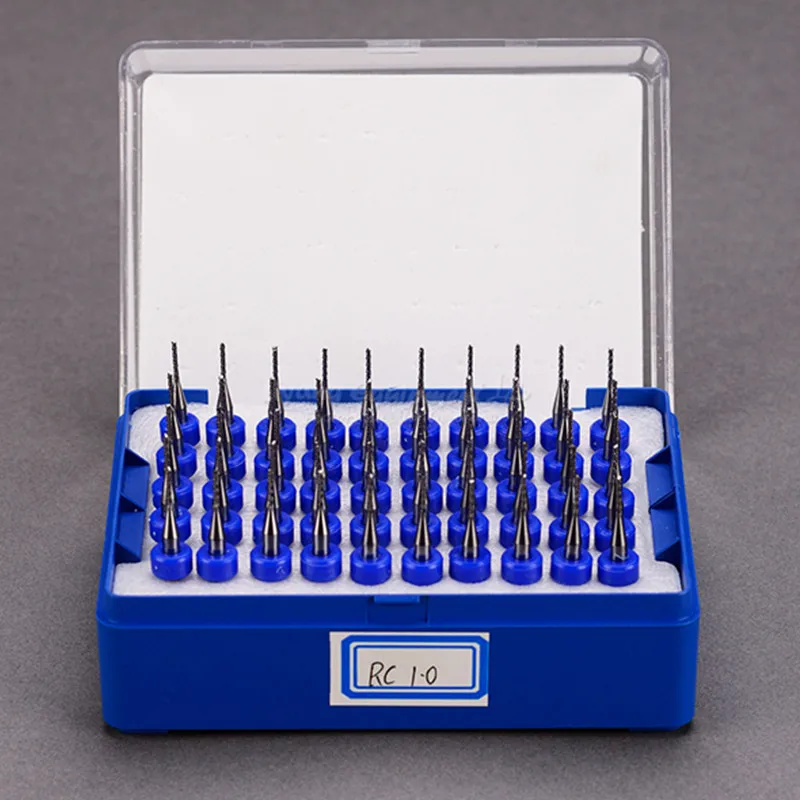 1.0mm PCB Carbide Tools CNC Cutting Bits Millinging Cutters Kit for IC chip Engraving Milling Machine