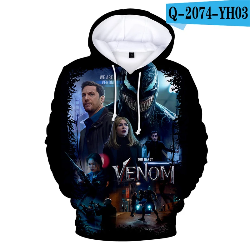 

Venom Hoodie Hooded Moletom Pullover Anime Hoodie Men Long Sleeve 3D Printed Hoodie Boys Clothing Movie Clothes Cartoon Hoodies