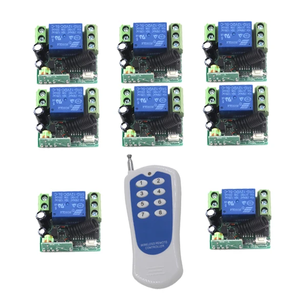 DC 12V 10A 1CH RF Беспроводная лампа 315/433 MHZ 8CH передатчик + 8 X приемники