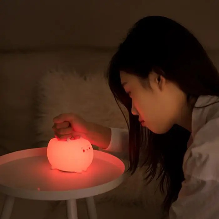 Силиконовый потрепанный ночник дети милые животные Портативный Перезаряжаемый датчик касания для изменения лампы LKS99