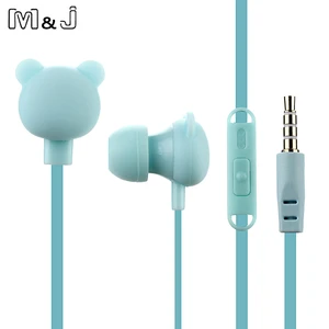Image 2 - M & J צבעוני קריקטורה חמוד אוזניות סטודיו עם מיקרופון כפתור מרחוק דוב אוזניות עבור iPhone סמסונג Huawei xiaomi יום הולדת מתנה