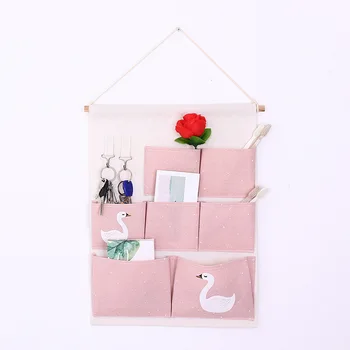 

Instagram Hot 7 Pockets Door Wall Canvas Hanging Poly Storage Bag Bathroom Sundries Phone Key Holder Bubm Gadget Organizer Pouch