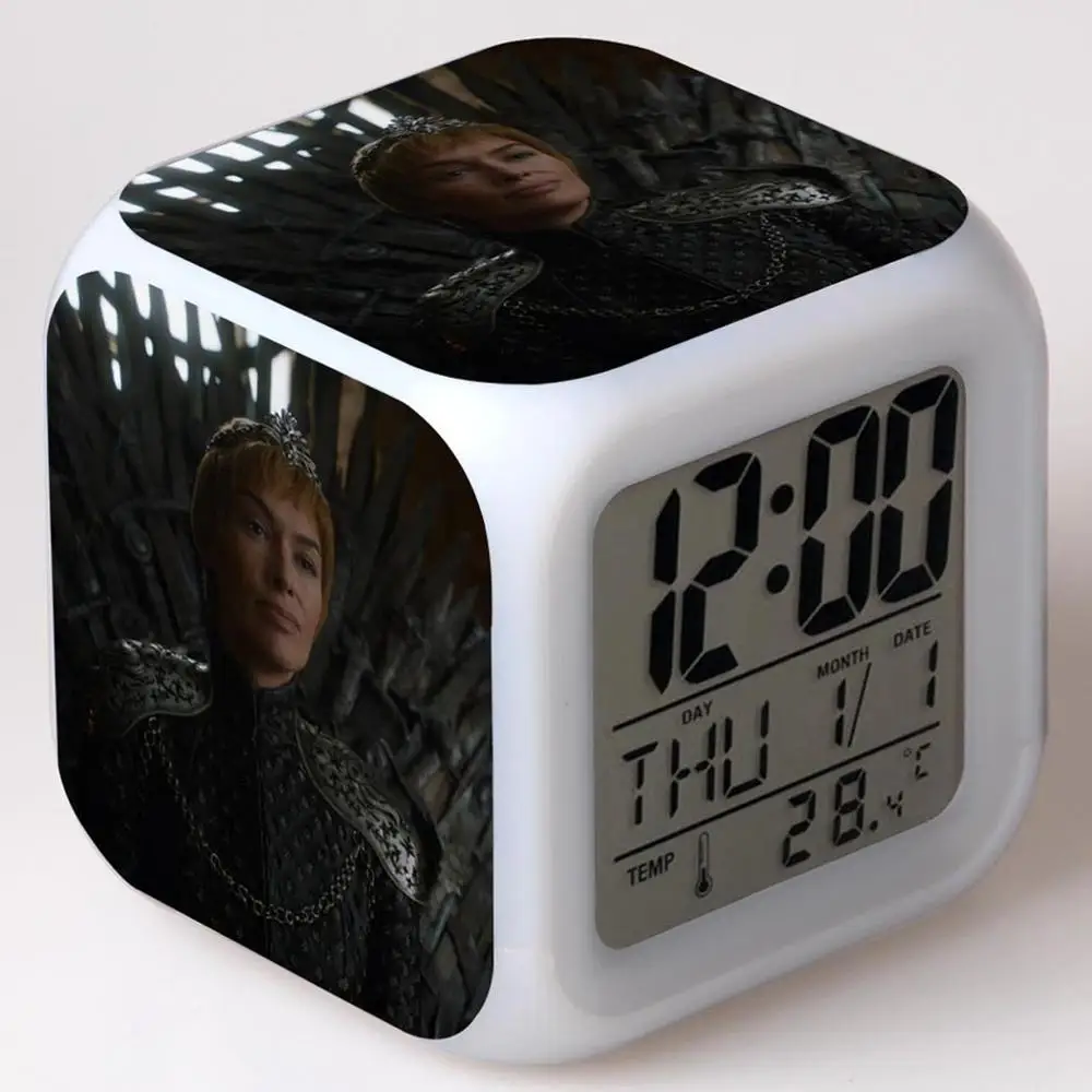 12 Новинка года, HBO Movie Gamen of Thrones сезонная 7 будильник, светодиодная лампа, 7 цветов, поменяющая проекционная лампа, игрушки для аниме, Детские сенсорные часы - Цвет: 12