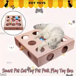 Любимая игрушка кошка играть в игрушки окно кошки Скрыть & Seek коробка царапин забавные игрушки на платформе Логические игрушки с 3 черта