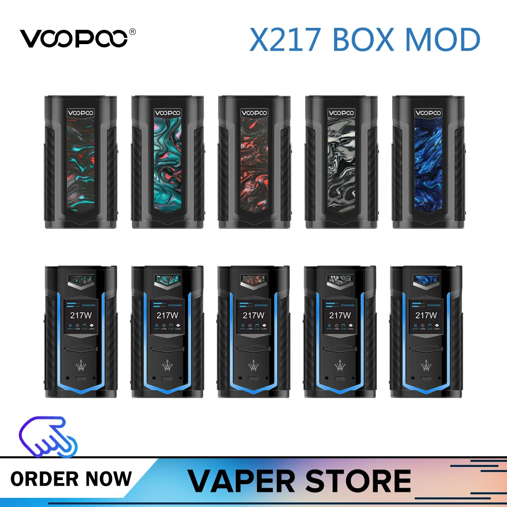 Оригинал VOOPOO X217 коробка Mod 217 Вт Vape Mod US GENE Chip питание от 18650 20700 21700 батарея электронная сигарета VOOPOO Mod