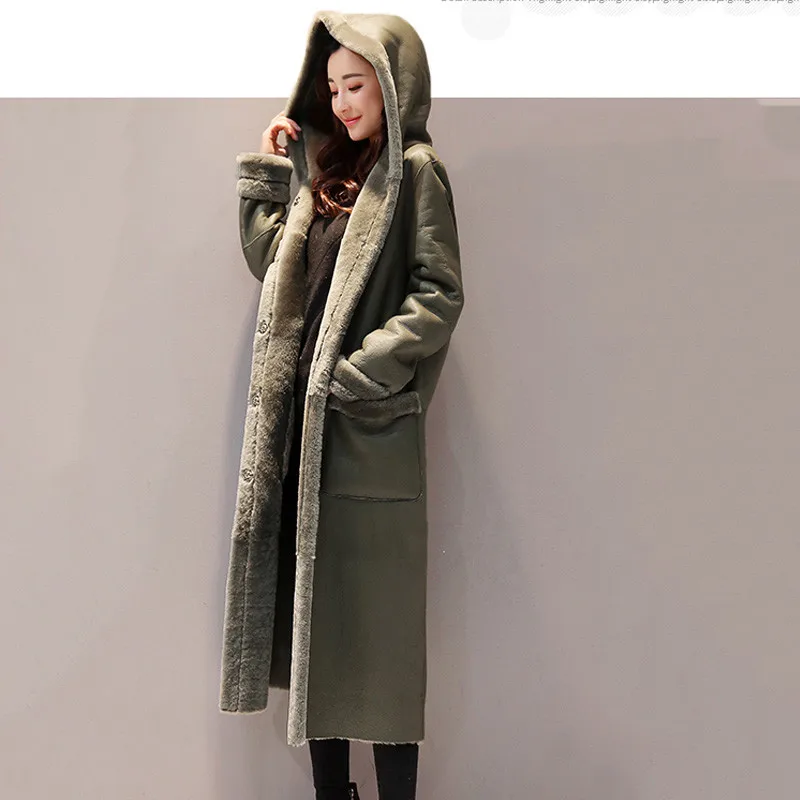 

Autumn Women Outerwear 2018 New Hooded Single-Breasted Large Size Female Woolen Coat Mid-Long High-End Ladies Woolen Coat Cw159