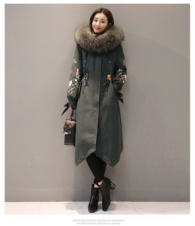 Китайский Национальный стиль одежды вниз пальто хлопка женский 2019 верхняя одежда зимняя куртка Для женщин Винтаж вышивка парка Femme A466