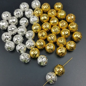 

100pcs/lot DIY handmade Metal Beads Hollow Lace ball for jewelry Lighting Accessories