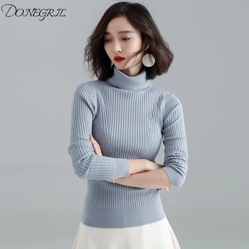 

Chic black turtleneck sweater female 2019 autumn and winter new long-sleeved bottoming sweater thin sweater