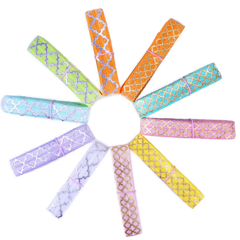 20yards/lot 2yards/color 5/8'' 16mm quatrefoil FOE fold over elastic for DIY accessaries |