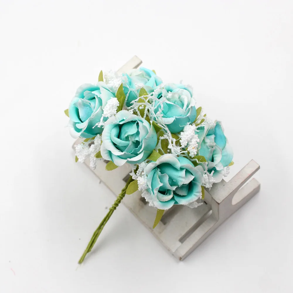 6 шт./лот, белое кружево, высокое качество, букет роз из шелка, искусственные цветы, свадебное украшение, сделай сам, гирлянда, скрапбук, Подарочная коробка, ремесло