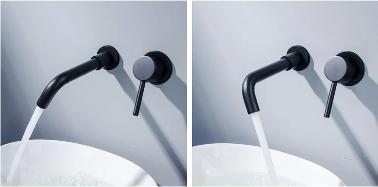 MOIIO Oil Rubbled Black Bathroom Faucet Single Handle Wall Mouned Water Mixer Tap Hot and Cold Sink Faucet Rotation Spout Crane MOIIO Oil Rubbled Black Bathroom Faucet Single Handle Wall Mouned Water Mixer Tap Hot and Cold Sink Faucet Rotation Spout Crane