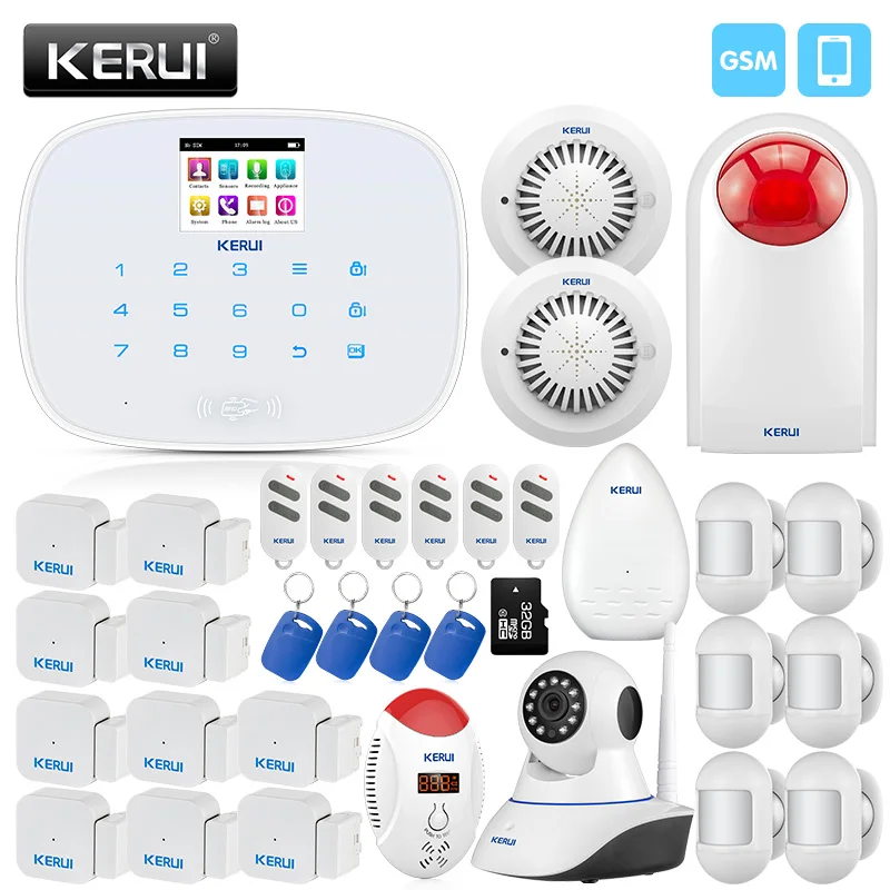 KERUI Wireless Home Security Alarm System Mini Motion Detector Door Sensor CO Detector Smoke Alarm KERUI Wireless Home Security Alarm System Mini Motion Detector Door Sensor CO Detector Smoke Alarm
