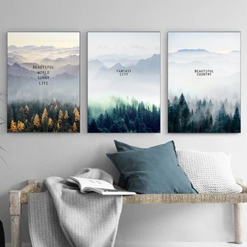 

Nordic Forest Decorative Landscape Wall Art Canvas Posters and Prints Canvas Painting Living Room Home Decor Picture A2 A3 A4