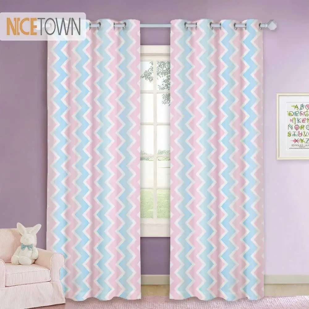 

NICETOWN 1PC Print Curtains Home Decor Simple Chevron Zig Zag Pattern Room Darkening Panels Light Heat Sun Blocking Drapes