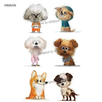 

HXMAN Dog Animals Women Temporary Tattoo Sticker Tattoos for Waterproof Men Body Art Kids Hand Fake Tatoo 9.8X6cm A-188