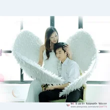 Изготовленные на заказ роскошные высококачественные Крылья Ангела из перьев сценическое представление косплей реквизит розовый белый EMS