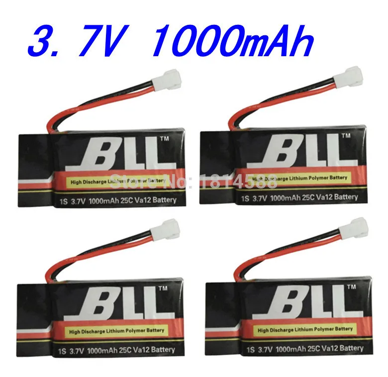 

4PCS Syma X5SW X5SC X5S Spare Part 3.7V 1000Mah 25C Va32 Upgraded Lipo Battery