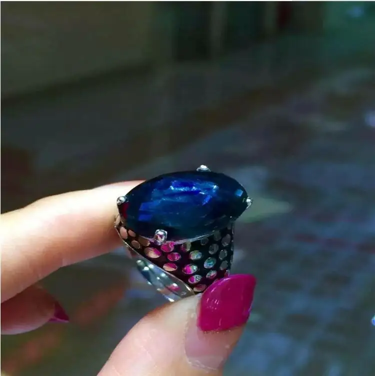 Sapphire ring Natural real blue sapphire 925 sterling silver 13*18mm gems For men or women ring цена Sapphire ring Natural real blue sapphire 925 sterling silver 13*18mm gems For men or women ring цены онлайн