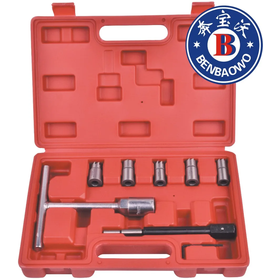BENBAOWO TOOLS 7 Pc Diesel Injector Seat Cutter Set Cleaner Carbon
