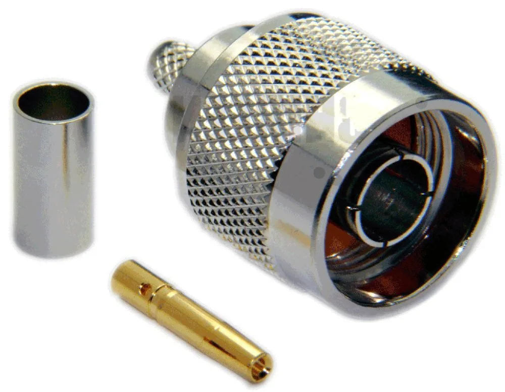 5Pcs N Male Crimp Connector for RG316 RG174 Nickel Machined