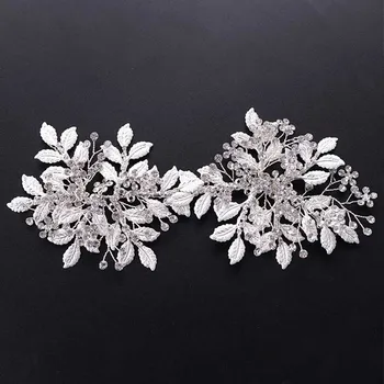

Luxury Silver Color Leaf Crystal Bridal Tiaras Ethnic Handmade Bride Hair Band Headband Wedding Hair Jewelry Accessories VL