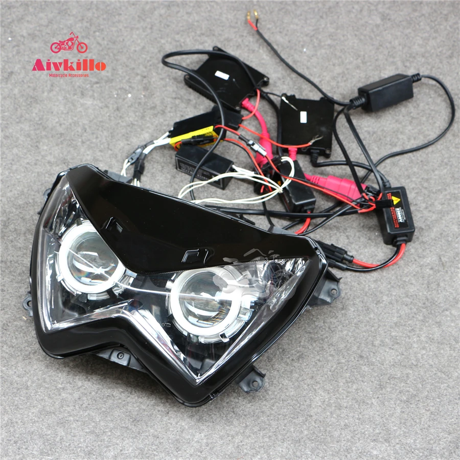 Фары HID Blue Angel Eyes кронштейн для фары верхний хомут обтекатель Кавасаки Z250 13-14-15-16-17