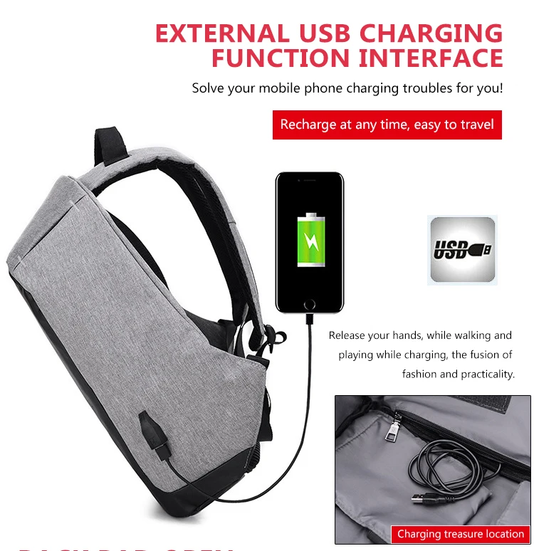 Рюкзак для ноутбука с Usb зарядкой, 15 дюймов, рюкзак для путешествий, многофункциональный, Противоугонный, водонепроницаемый, Mochila, школьная сумка для мужчин, рюкзак для ПК