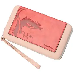 Новый Модный женский кошелек длинный вместительный бумажник из искусственной кожи кошелек бренд дизайн клатч кошелек женский Футляр для
