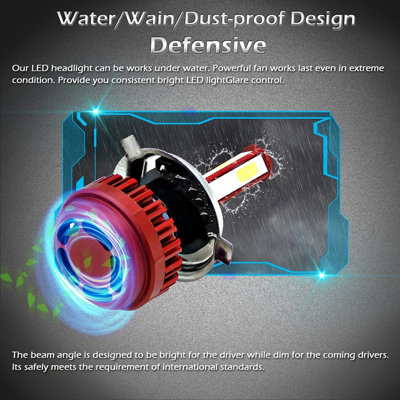 

Vehemo H4/HB2/9003 LED Fog Light Light Bulbs Front Lamp Super Bright Safety Replacement Automobile for Lighting Fixture