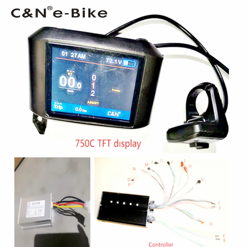 

2018 Newest 750C TFT display with Brushless Controller for 72v 3000w/5000w Electric Bike