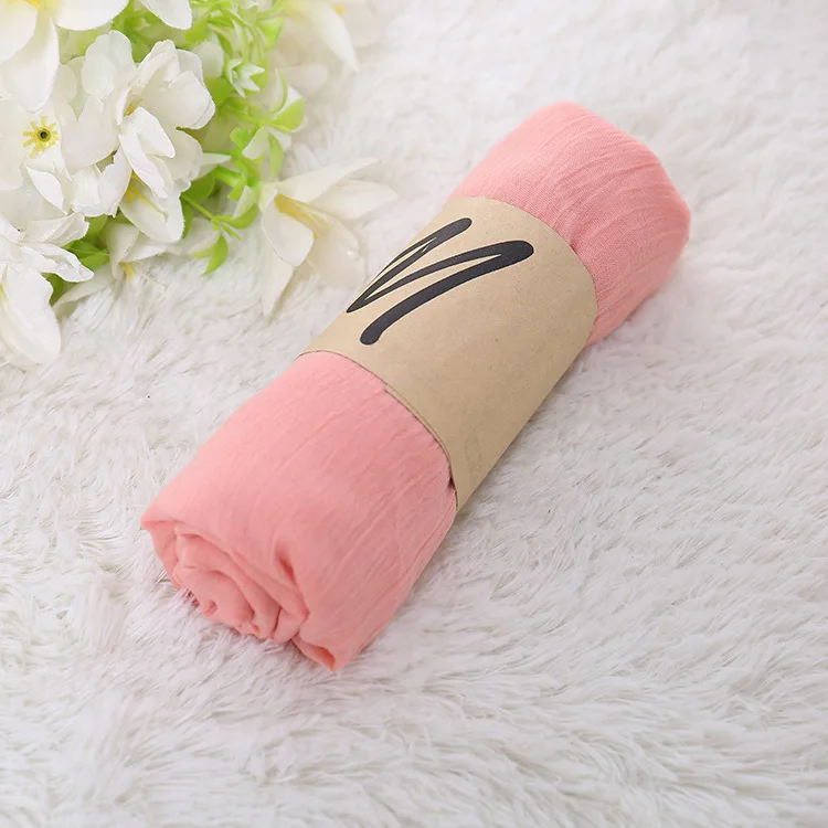 Light Pink TagerWilen льняные шарфы, одноцветная накидка, шаль, ультра роскошный бренд, мусульманский хиджаб, шарф, карамельный цвет, женские шарфы, 60x180 см - Цвет: Light Pink
