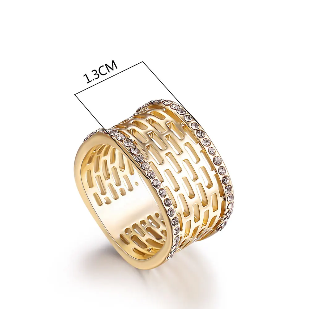 Viennois геометрические серебро/золотой цвет кольца для женщин горный хрусталь hollow коктейль кольца женский квадратный широкие кольца