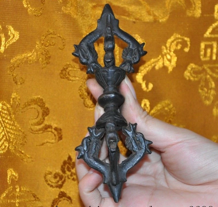 5 &quotСтарый тибетский буддизм Бронзовая голова дракона Phurpa Dorje Pestle Vajra FaQi|Статуи и
