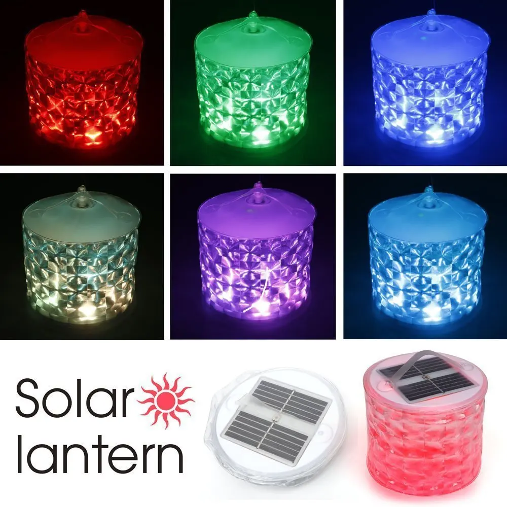 Chiclits LED Solar Light Portable Round-shaped Waterproof Emergency Tent Light Inflatable Three-mode For Camping Folding Lights (3)