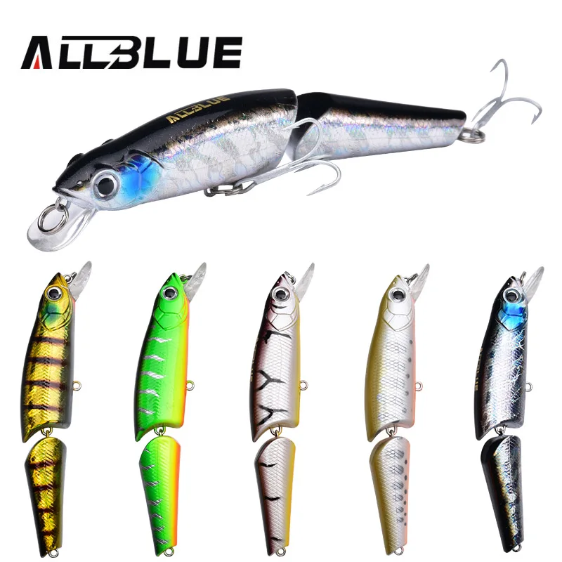 

ALLBLUE Jointed Fishing Lure Floating Minnow Wobbler 115mm/18g Bass Bait 3D Eyes Plastic Lure For Fishing Isca Artificial Peche