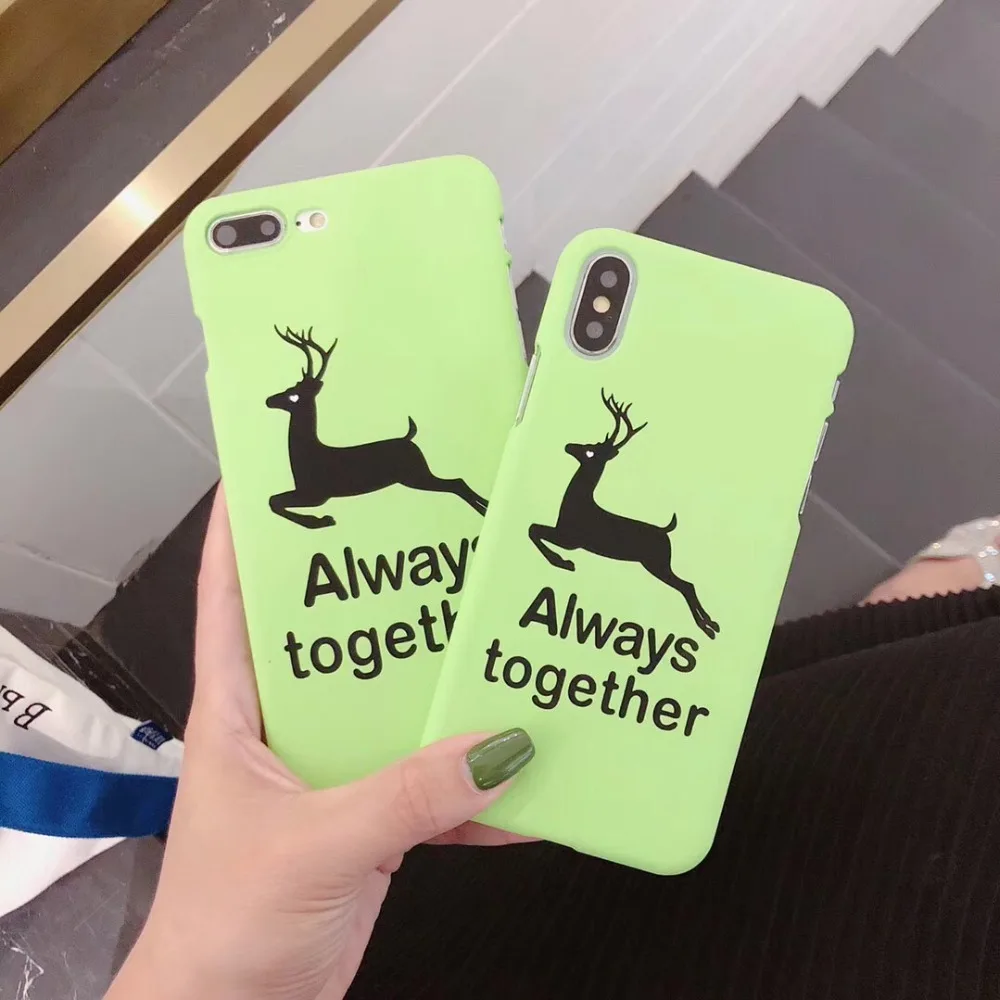 

Cute Deer Hard Case For iPhone X Xs Max XR 8 7 6 6s Plus Back Cover Fashion Shell Protective Skin