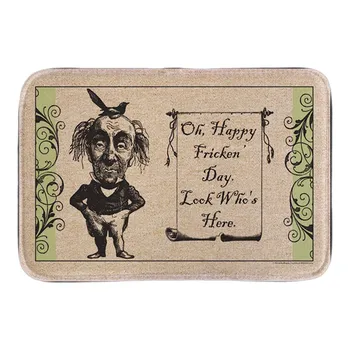 

Oh Happy Day Welcome Doormat Soft Lightness Home Decorative Funny Door Mats Indoor/Outdoor Short Plush Fabric Bathroom Mats