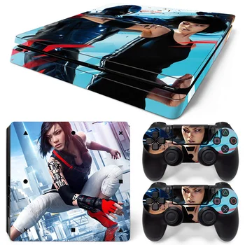 

cool girl style sticker skin for PS4 slim console and two controller skin covers #TN-P4Slim-1238