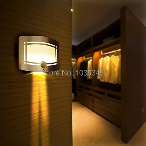 

12 LED Aluminum Case Wireless Stick Motion Sensor Activated Battery Operated Wall Sconce Spot Lights Hallway Night Light