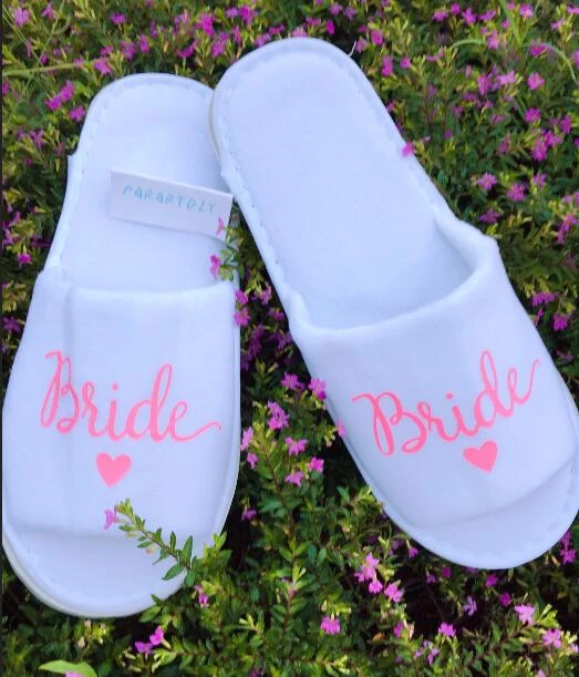 pink bridesmaid slippers