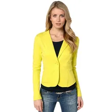 2018 Ladies Yellow Blazer Feminino Formal Jacket Women’s White Blaser Rosa Female Blue Women Suit Office Ladies