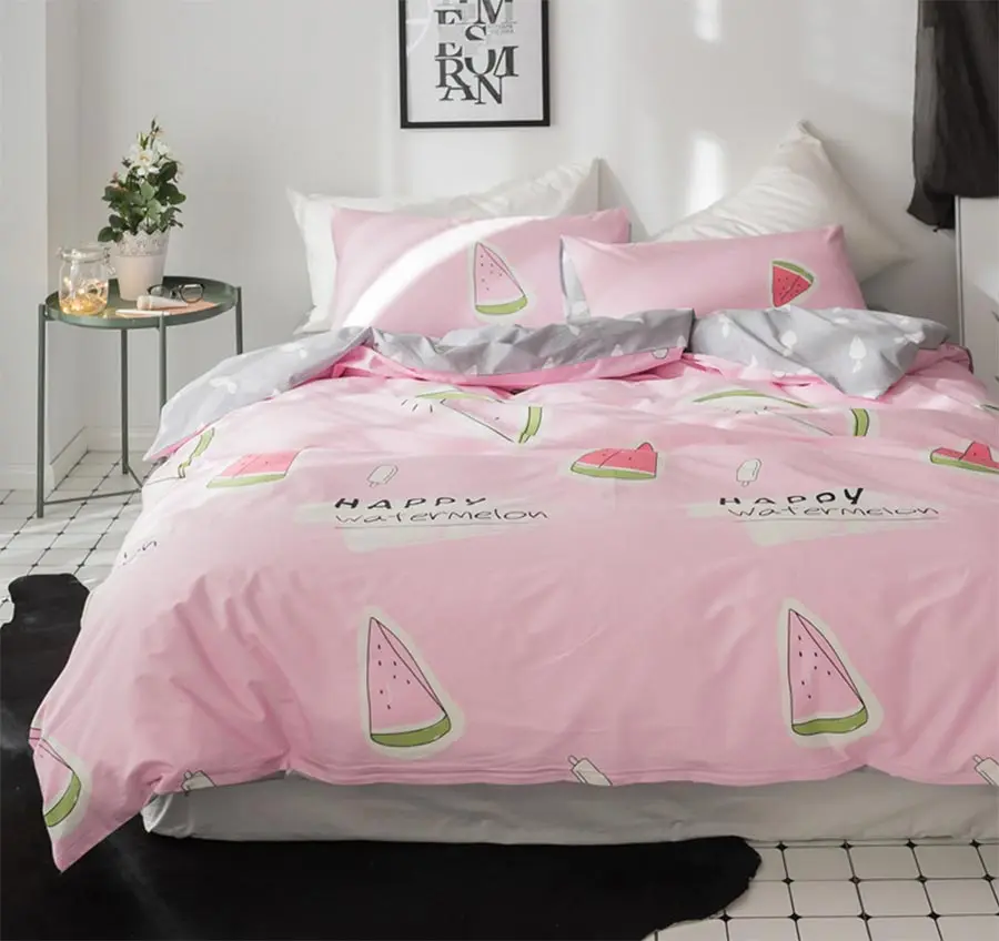 Cute Watermelon Single Double Bedding Set Teen Child Twin Full