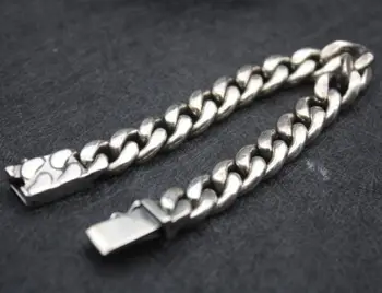 

Solid 925 Sterling Silver Bracelet 8.5mm Curb Link Men's Bracelet 6.7