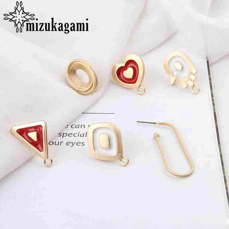

10pcs/lot Drop Oil Enamel Palm Heart Base Earrings Connector DIY For Drop Earrings Jewelry Making Accessories