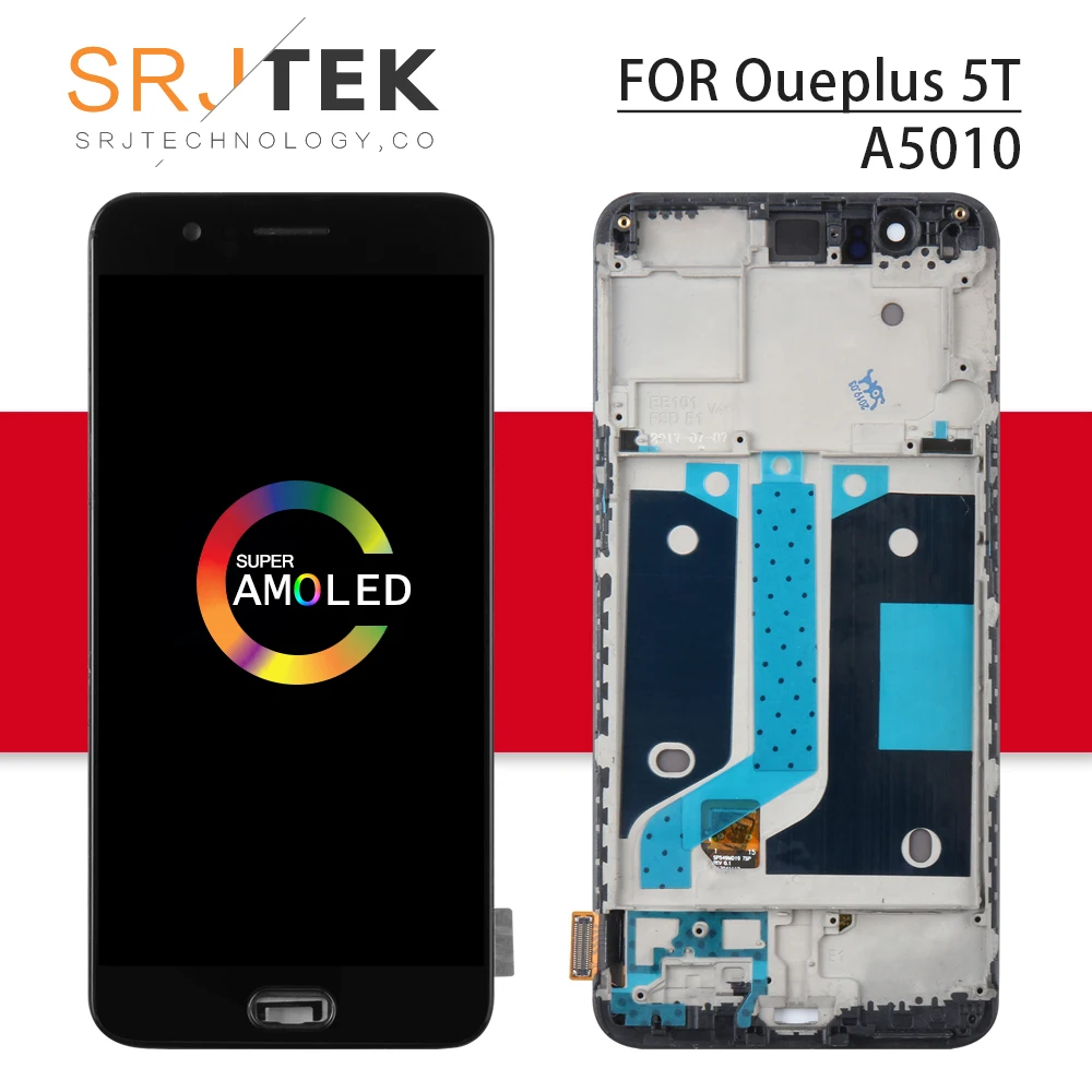 

For Oneplus A5010 LCD Display Touch Screen Digitizer Panel Glass Assembly For OnePlus 5T Five 1+5T Frame For One Plus 5T Display