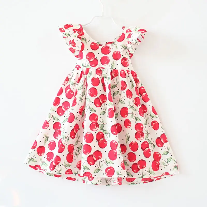 

My Little One 2019 Summer Baby Girls Dress Summer Kids Outfits Cherry Sundress