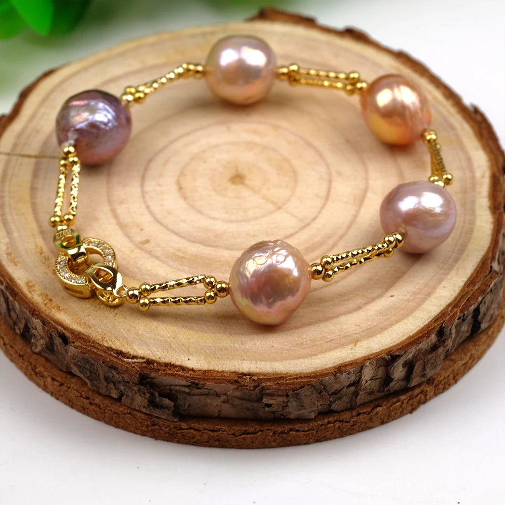 2018 Charm Unique Bracelet Natural Freshwater Pearl Glass Baroque Pearl