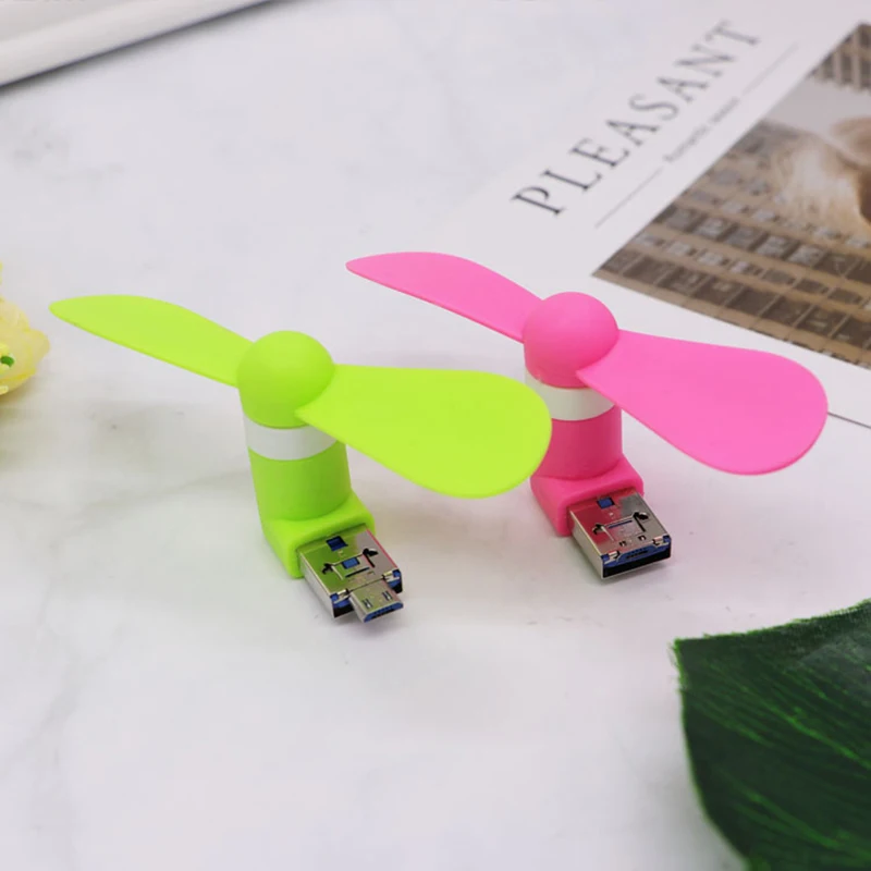 Мини вентилятор 2/3 в 1 с Micro USB Type C для телефонов iPhone 5 6S 7 Plus 8 X XS XR|USB-гаджеты| |